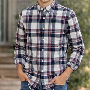 J.Crew Men’s Plaid Button Down Shirt Long Sleeve Cotton Casual Classic Fit Small